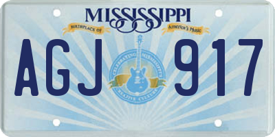 MS license plate AGJ917
