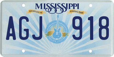 MS license plate AGJ918