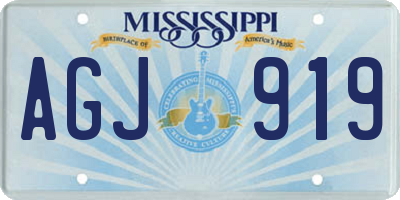 MS license plate AGJ919