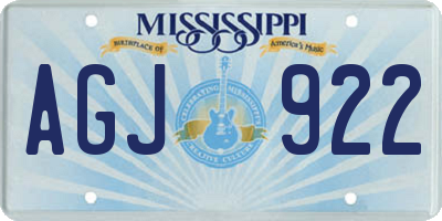 MS license plate AGJ922