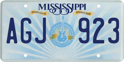MS license plate AGJ923