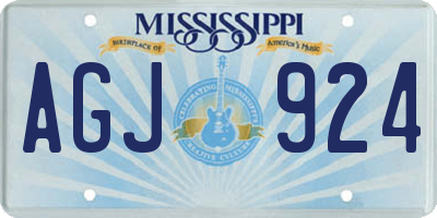 MS license plate AGJ924