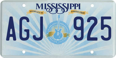 MS license plate AGJ925