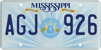 MS license plate AGJ926