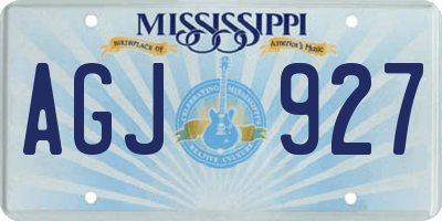 MS license plate AGJ927