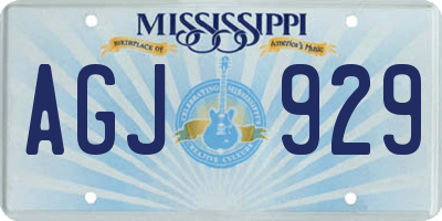 MS license plate AGJ929