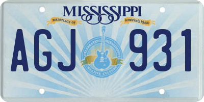 MS license plate AGJ931