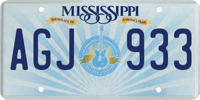 MS license plate AGJ933
