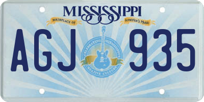MS license plate AGJ935