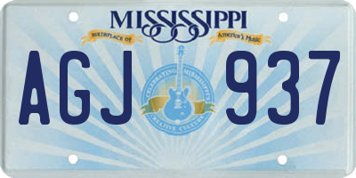 MS license plate AGJ937