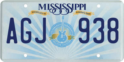 MS license plate AGJ938