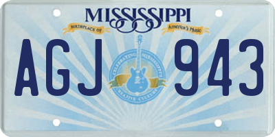 MS license plate AGJ943