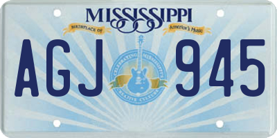 MS license plate AGJ945