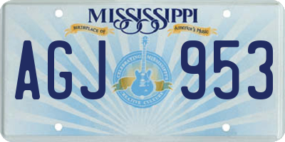 MS license plate AGJ953