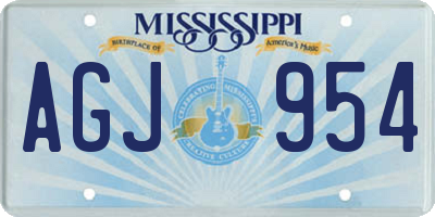 MS license plate AGJ954