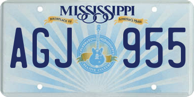 MS license plate AGJ955
