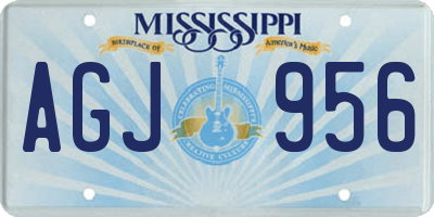 MS license plate AGJ956