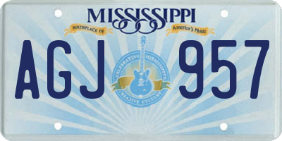 MS license plate AGJ957