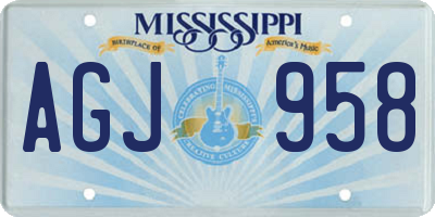 MS license plate AGJ958