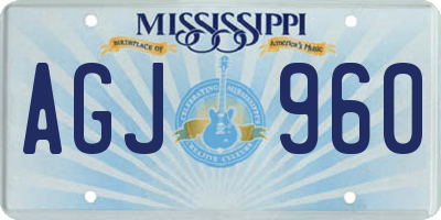 MS license plate AGJ960