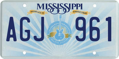 MS license plate AGJ961