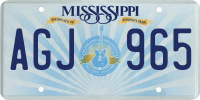 MS license plate AGJ965