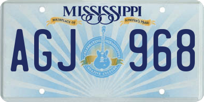 MS license plate AGJ968