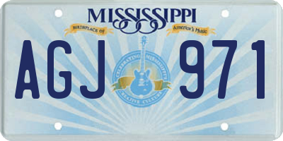 MS license plate AGJ971
