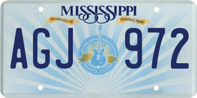 MS license plate AGJ972