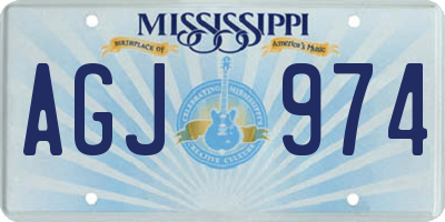 MS license plate AGJ974
