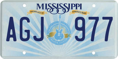 MS license plate AGJ977