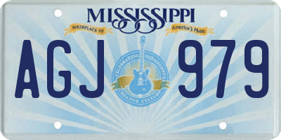 MS license plate AGJ979