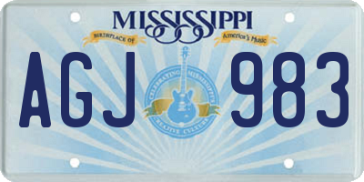MS license plate AGJ983