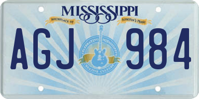 MS license plate AGJ984