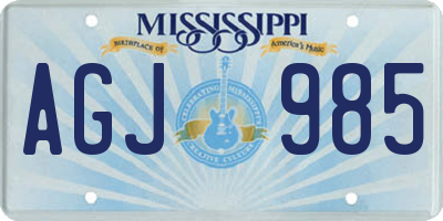 MS license plate AGJ985