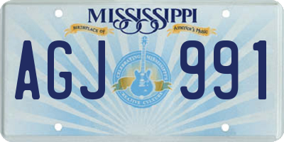 MS license plate AGJ991