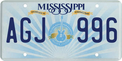 MS license plate AGJ996