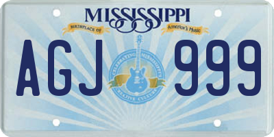 MS license plate AGJ999