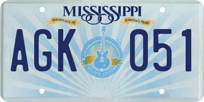 MS license plate AGK051
