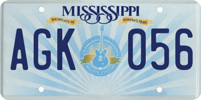 MS license plate AGK056