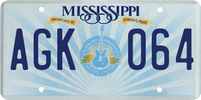 MS license plate AGK064