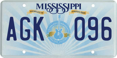 MS license plate AGK096