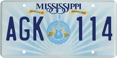 MS license plate AGK114