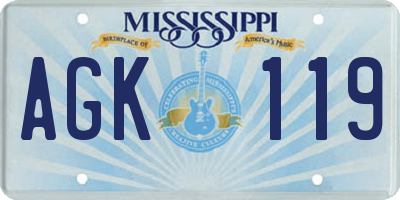 MS license plate AGK119
