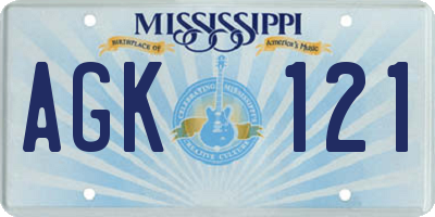 MS license plate AGK121