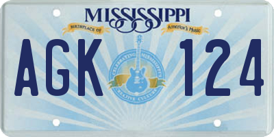 MS license plate AGK124