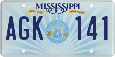 MS license plate AGK141