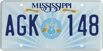MS license plate AGK148