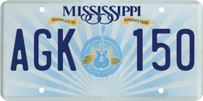 MS license plate AGK150