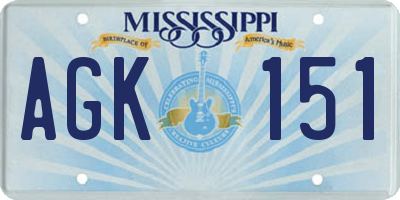 MS license plate AGK151